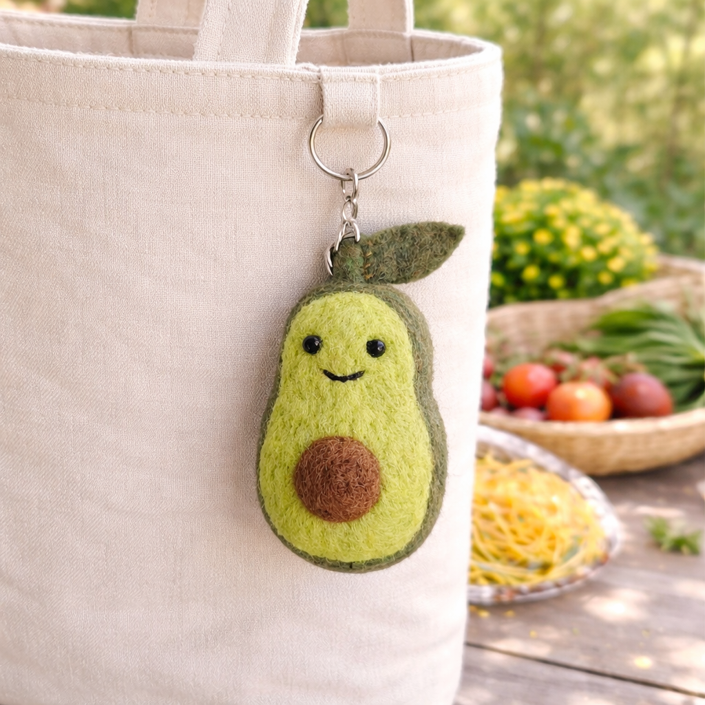 Felt Keychain - Smiley Veggies
