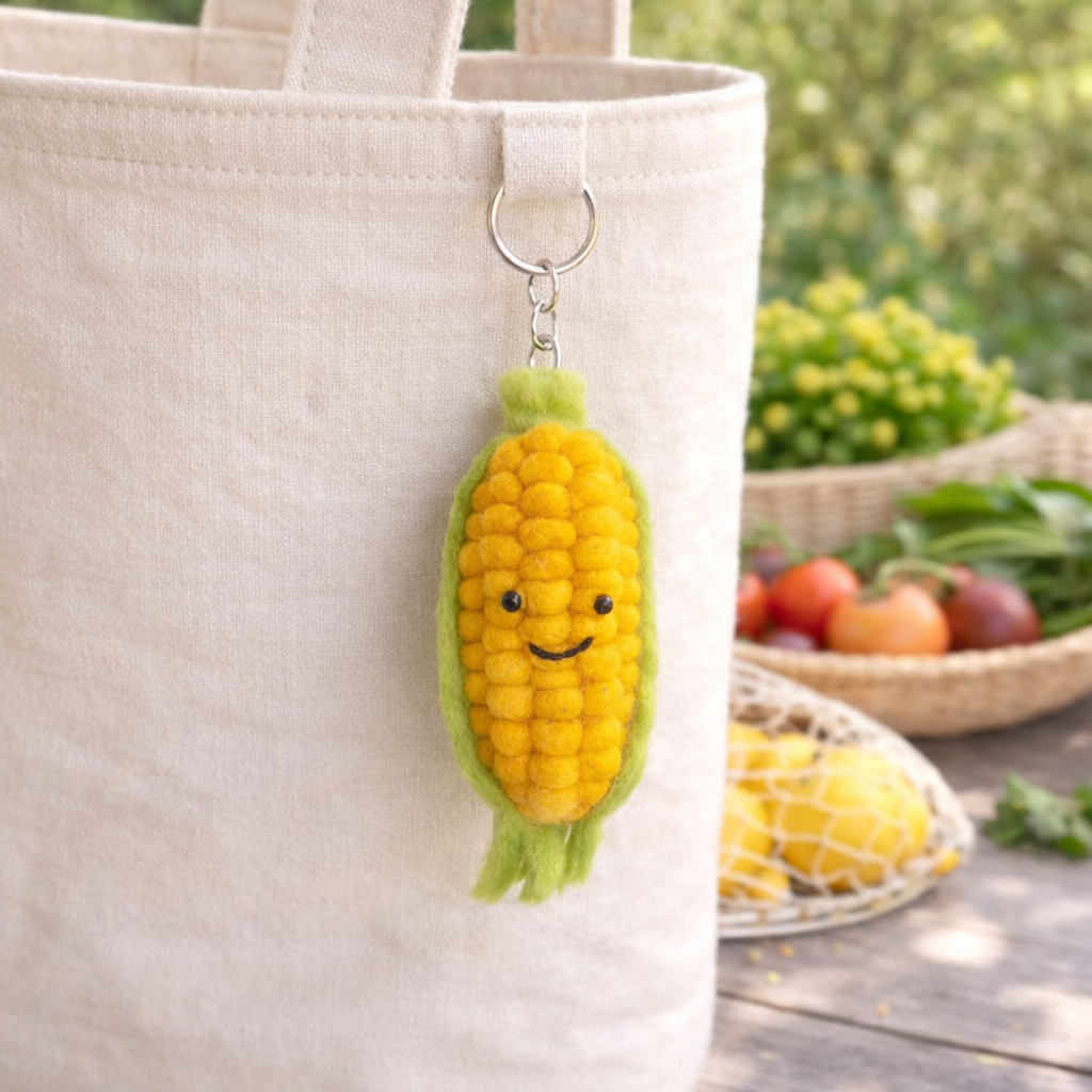 Felt Keychain - Smiley Veggies