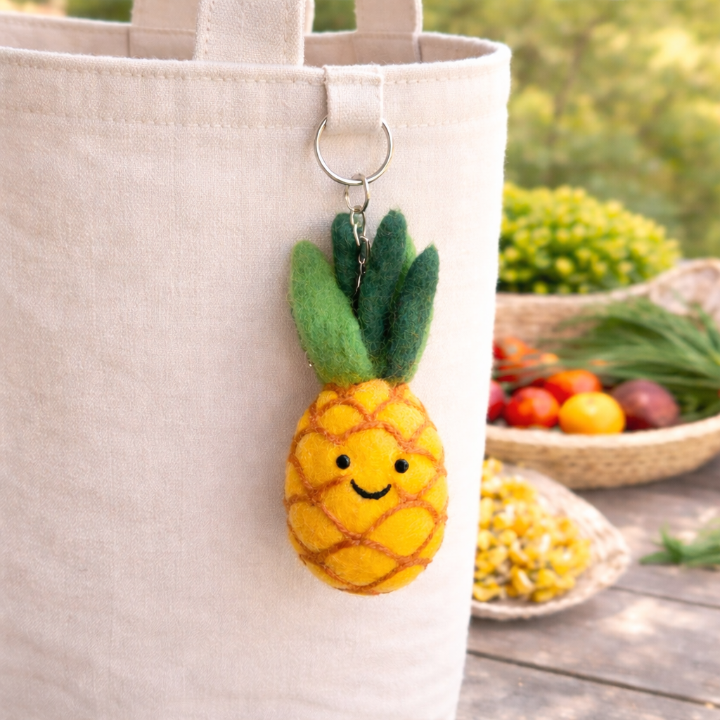 Felt Keychain - Smiley Veggies