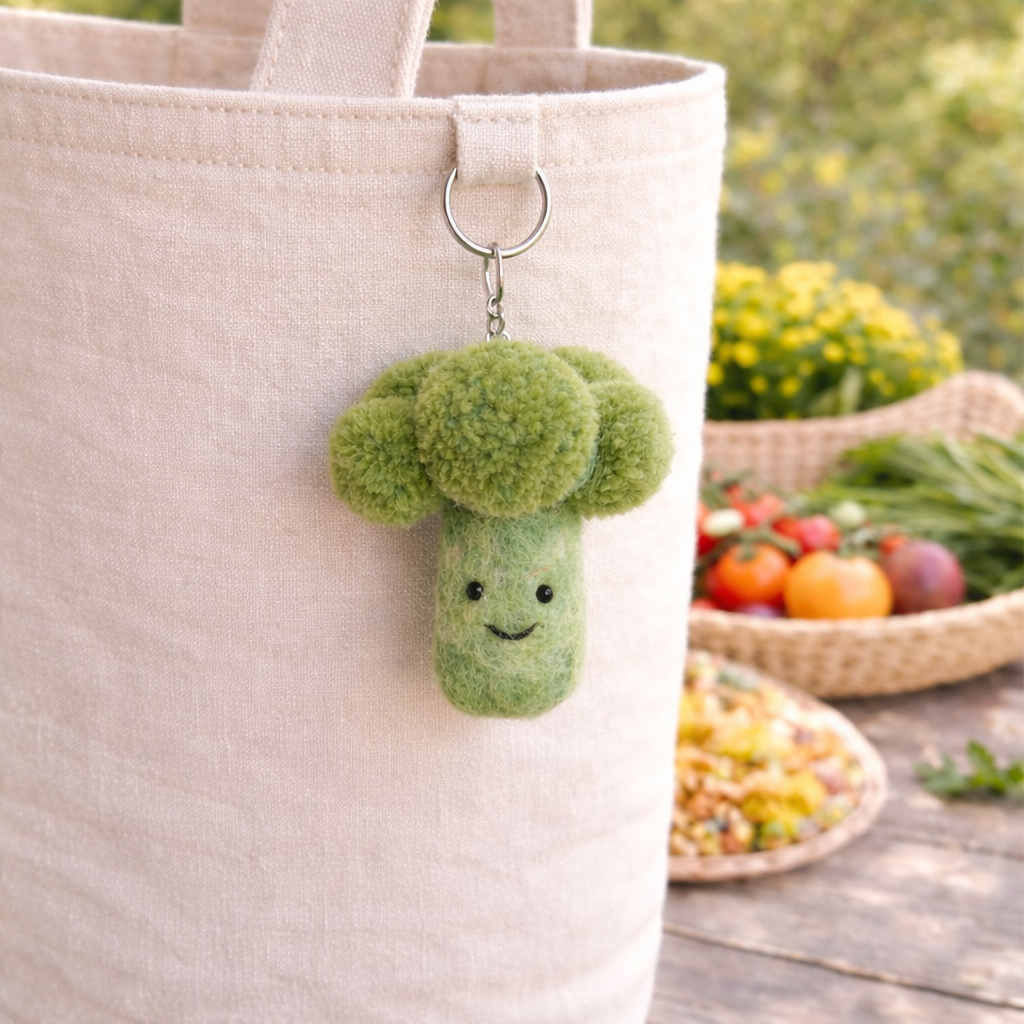 Felt Keychain - Smiley Veggies