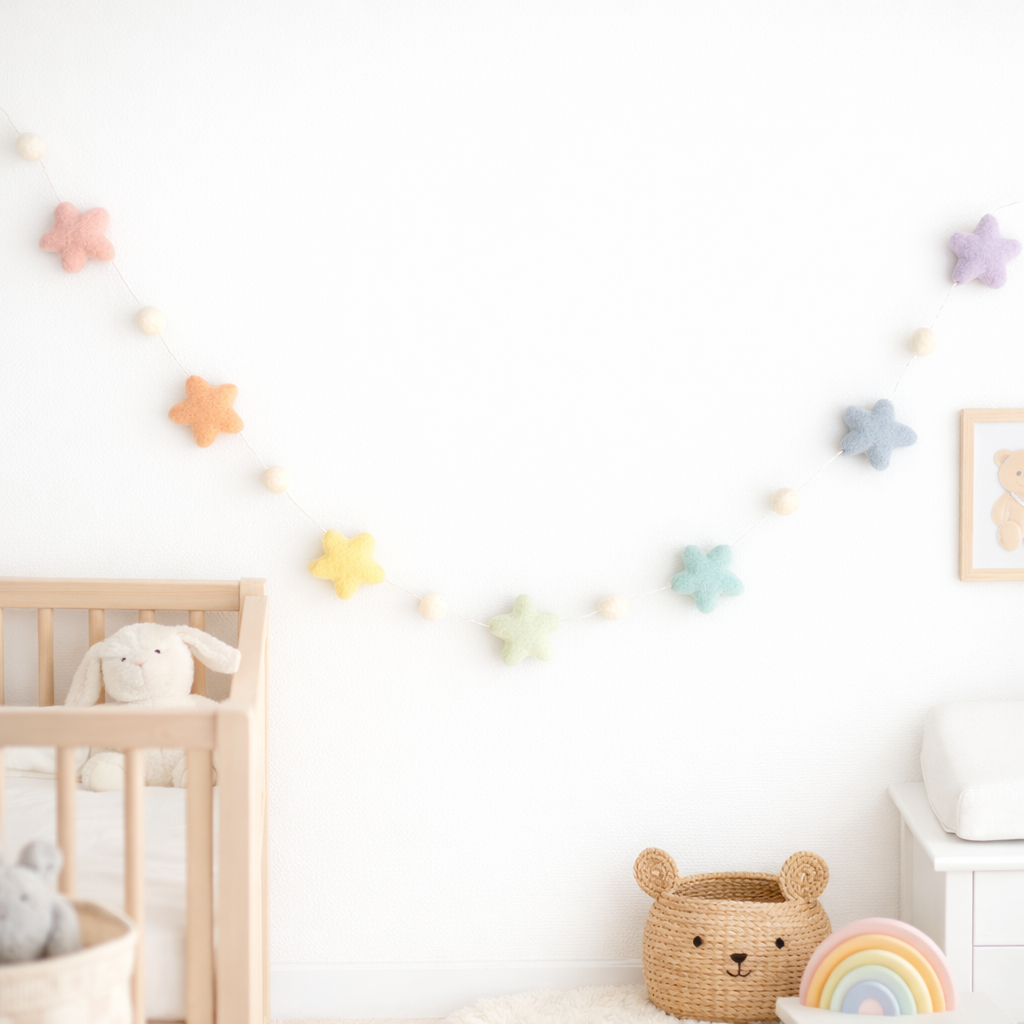 Felt Pastel Star Garland