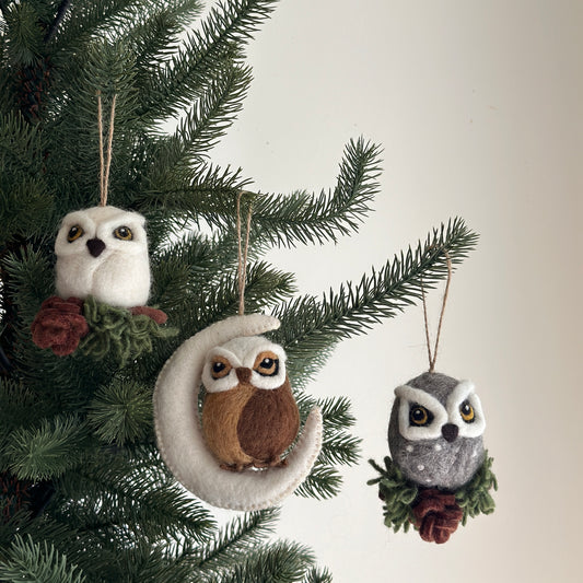 Felt Ornament - Needle Felted Owl