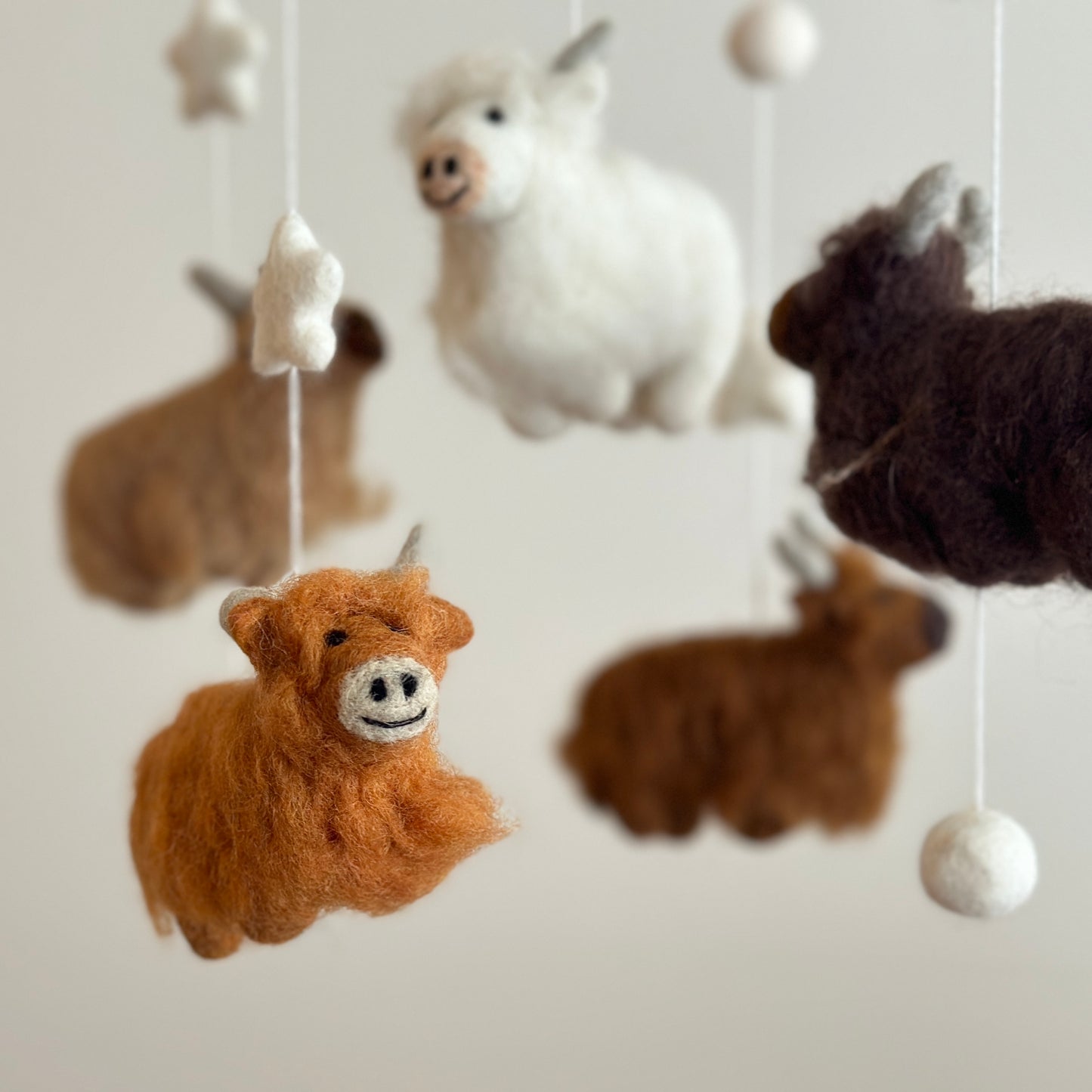 Felt Baby Mobile - Highland Cow