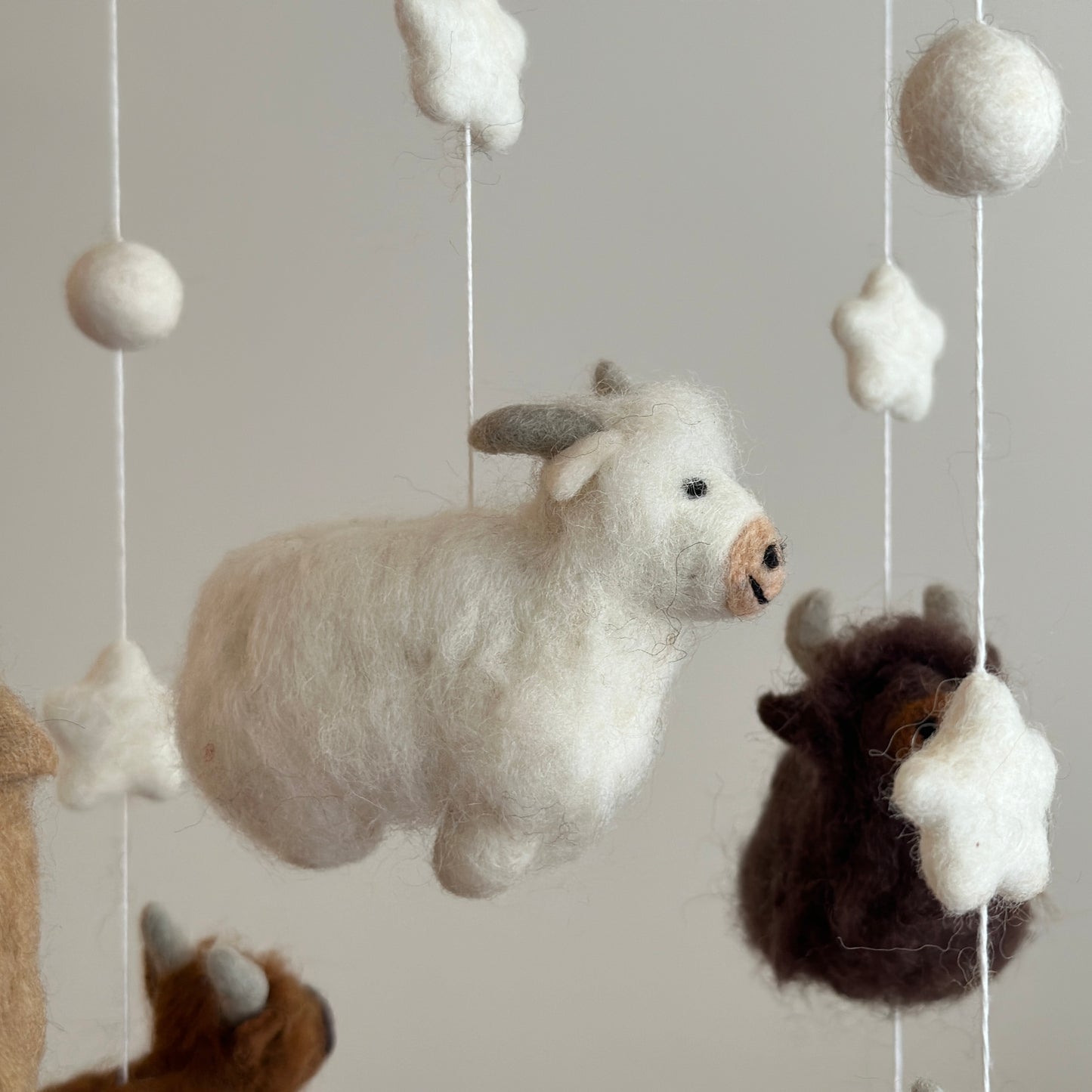 Felt Baby Mobile - Highland Cow