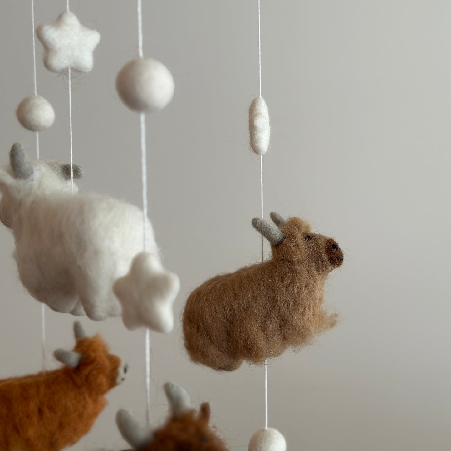 Felt Baby Mobile - Highland Cow