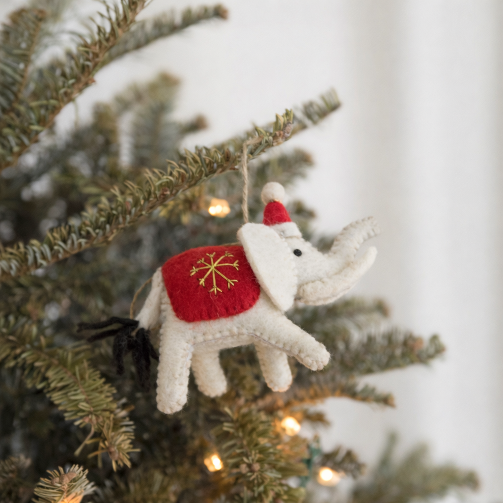 Felt Ornament - 2026 Christmas Elephant