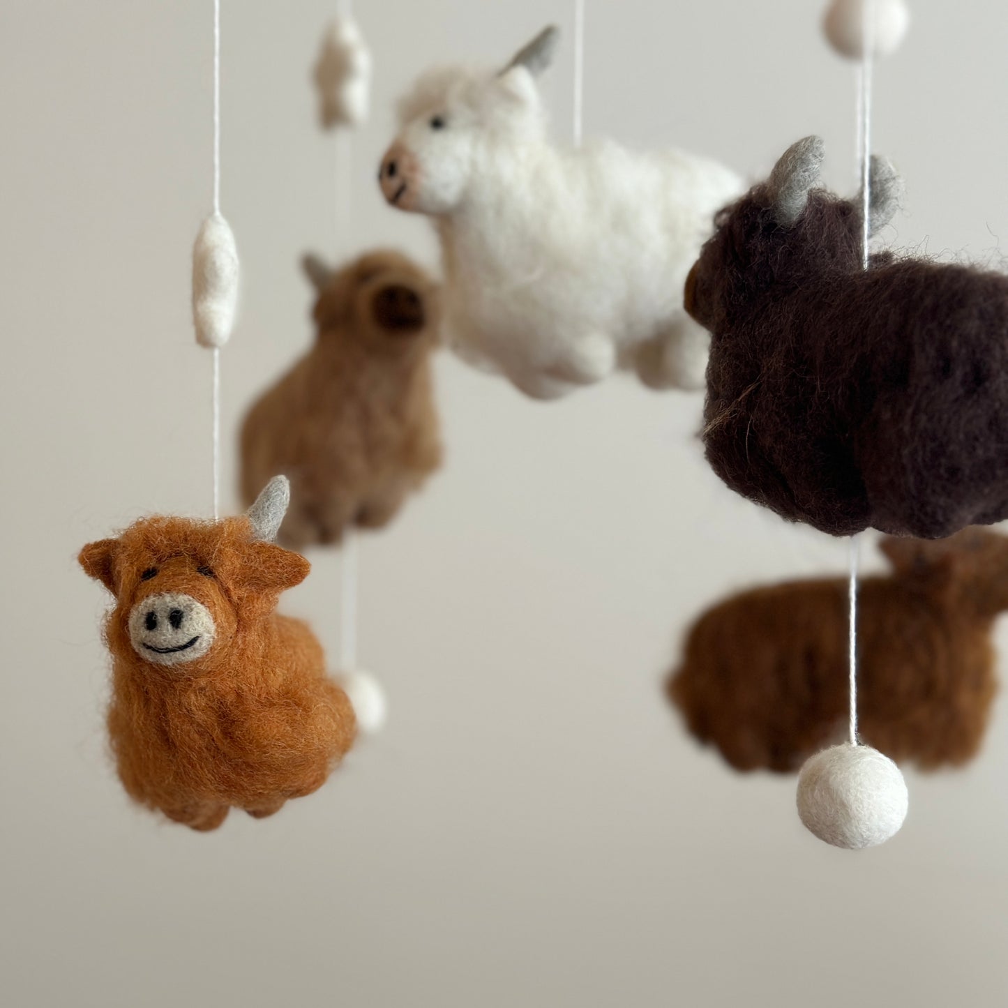 Felt Baby Mobile - Highland Cow