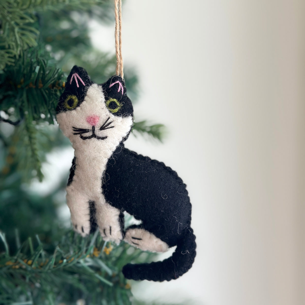 Felt Ornament - Stitched Cat