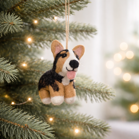 Felt Ornament - Tricolor Corgi