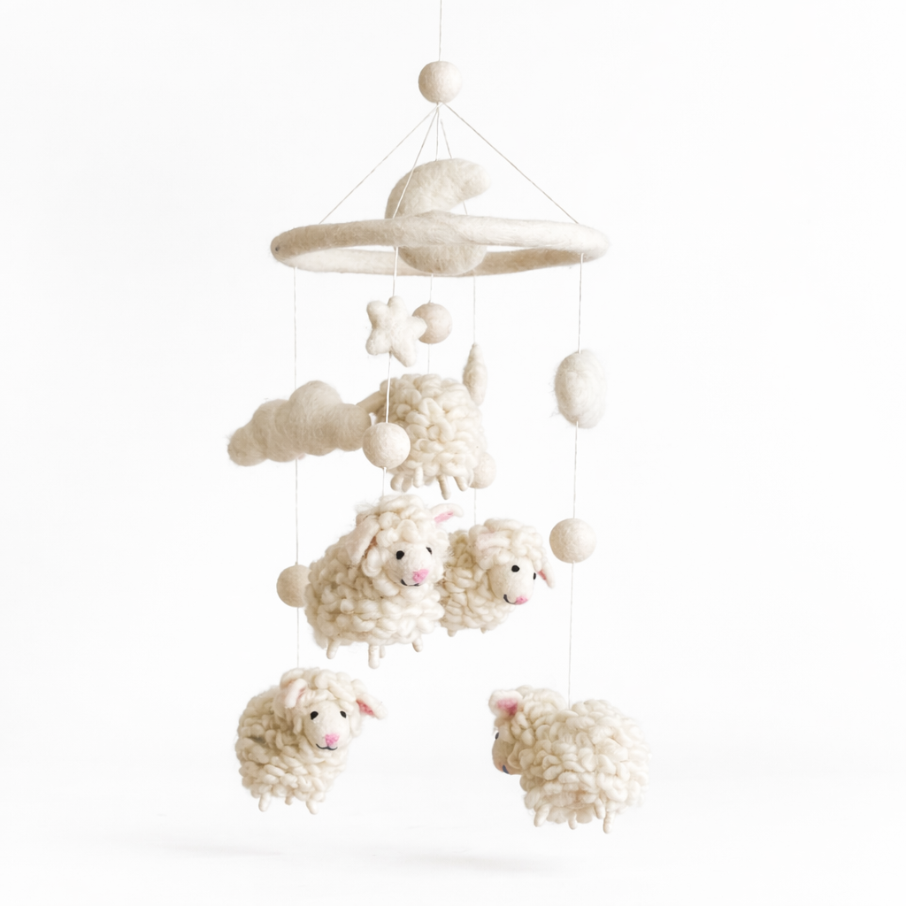 Felt Counting Sheep Baby Mobile