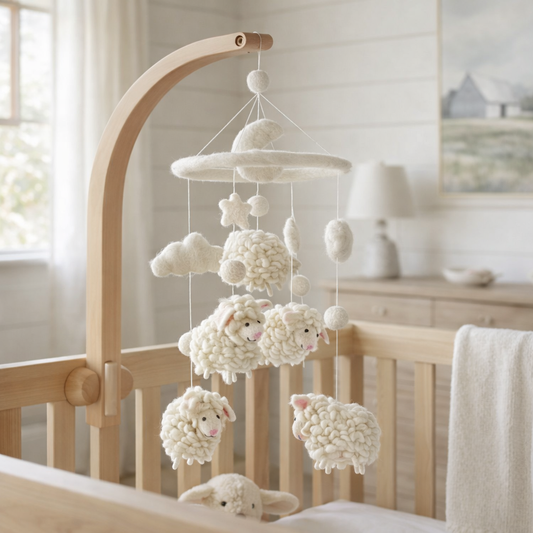 Felt Counting Sheep Baby Mobile