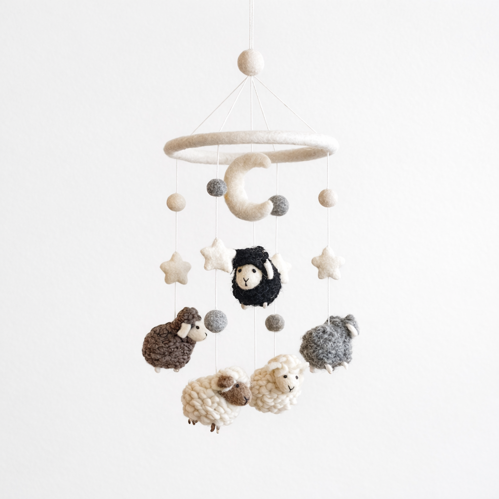 Gray Sheep Baby Mobile