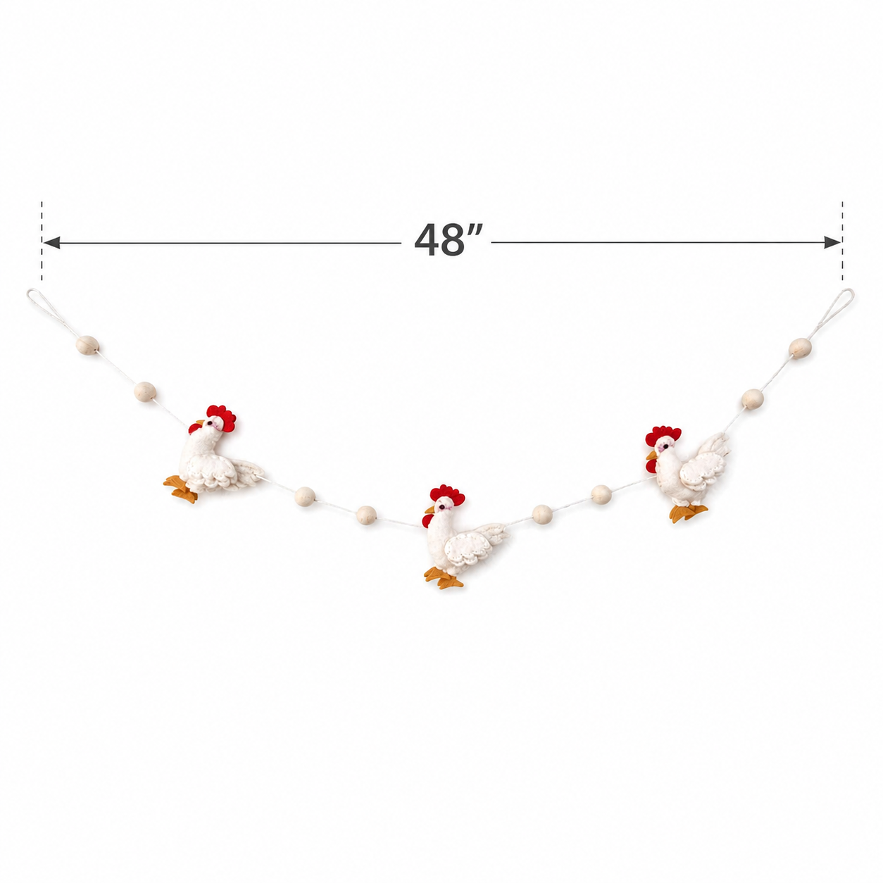 Felt Horizontal White Chicken Garland