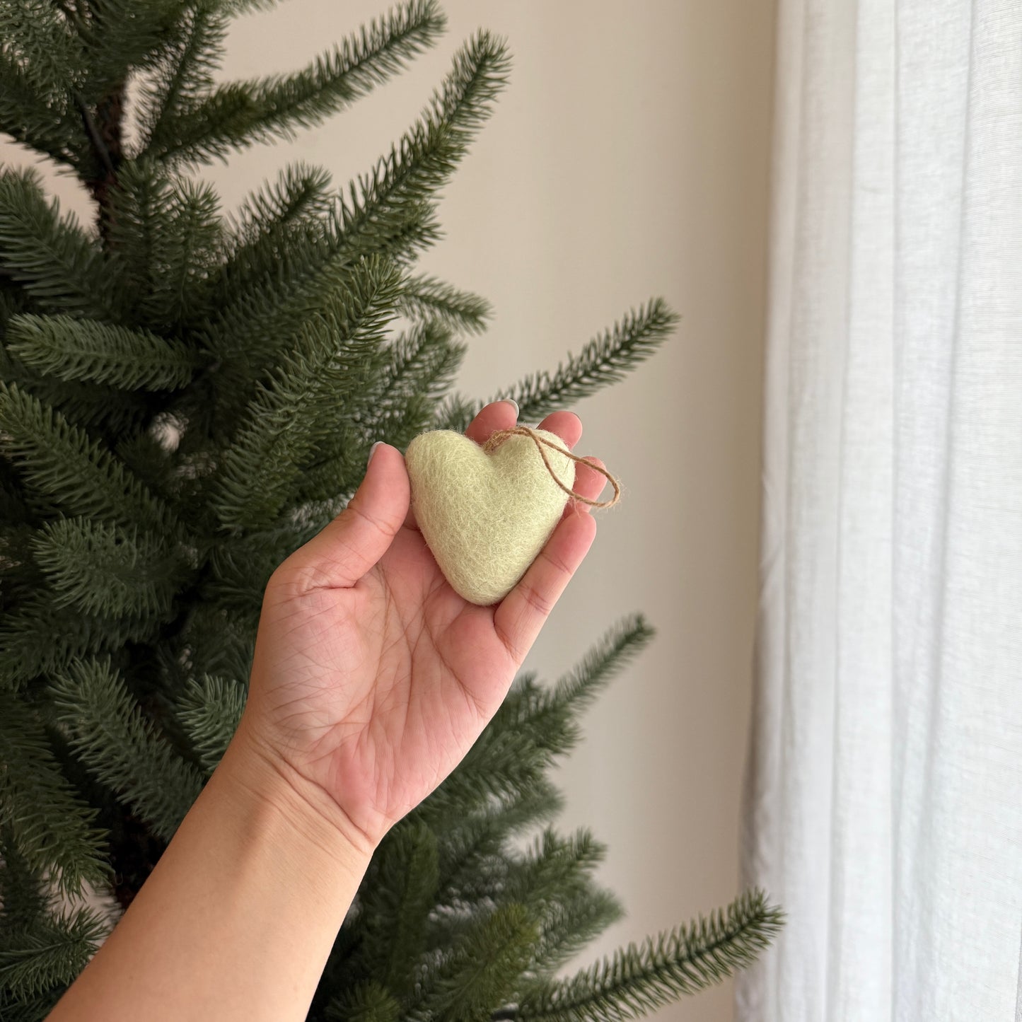 Felt Heart Ornament - Rainbow Set of 7