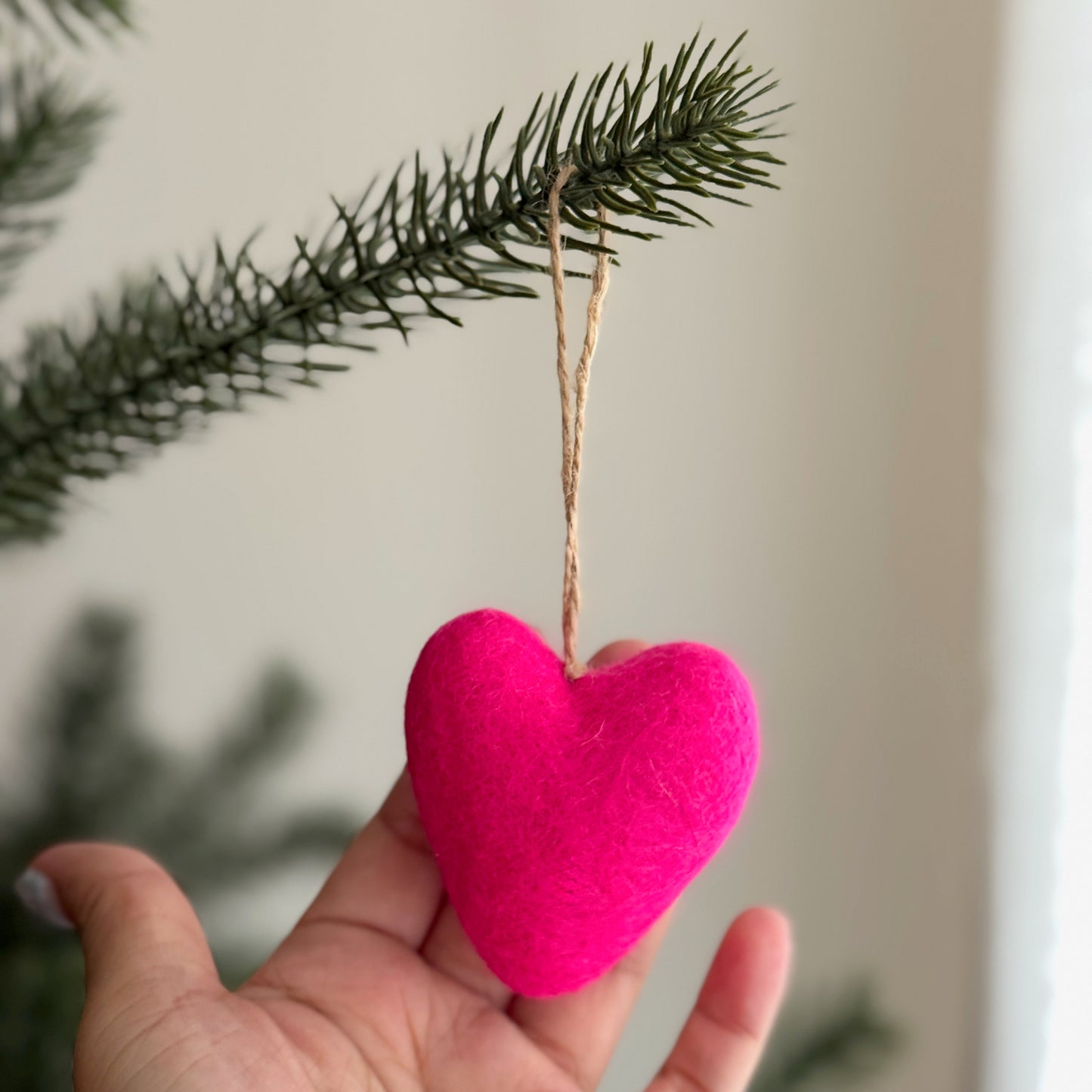 Valentine Felt Heart Ornaments – Set of 3