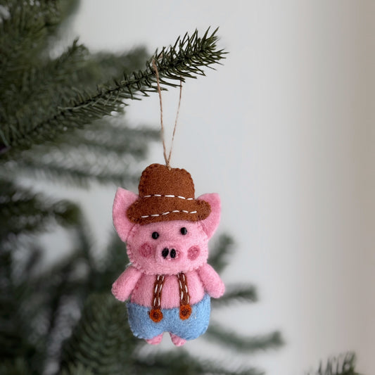 Felt Ornament - Plumber Pig