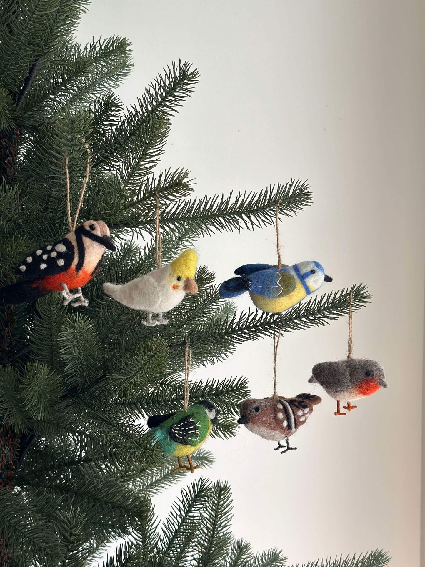 Felt Christmas Birds Ornaments Set of 6