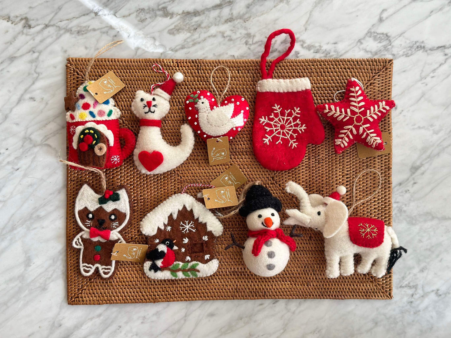 Whimsical Holiday Charm Ornament Set - 9 PCs