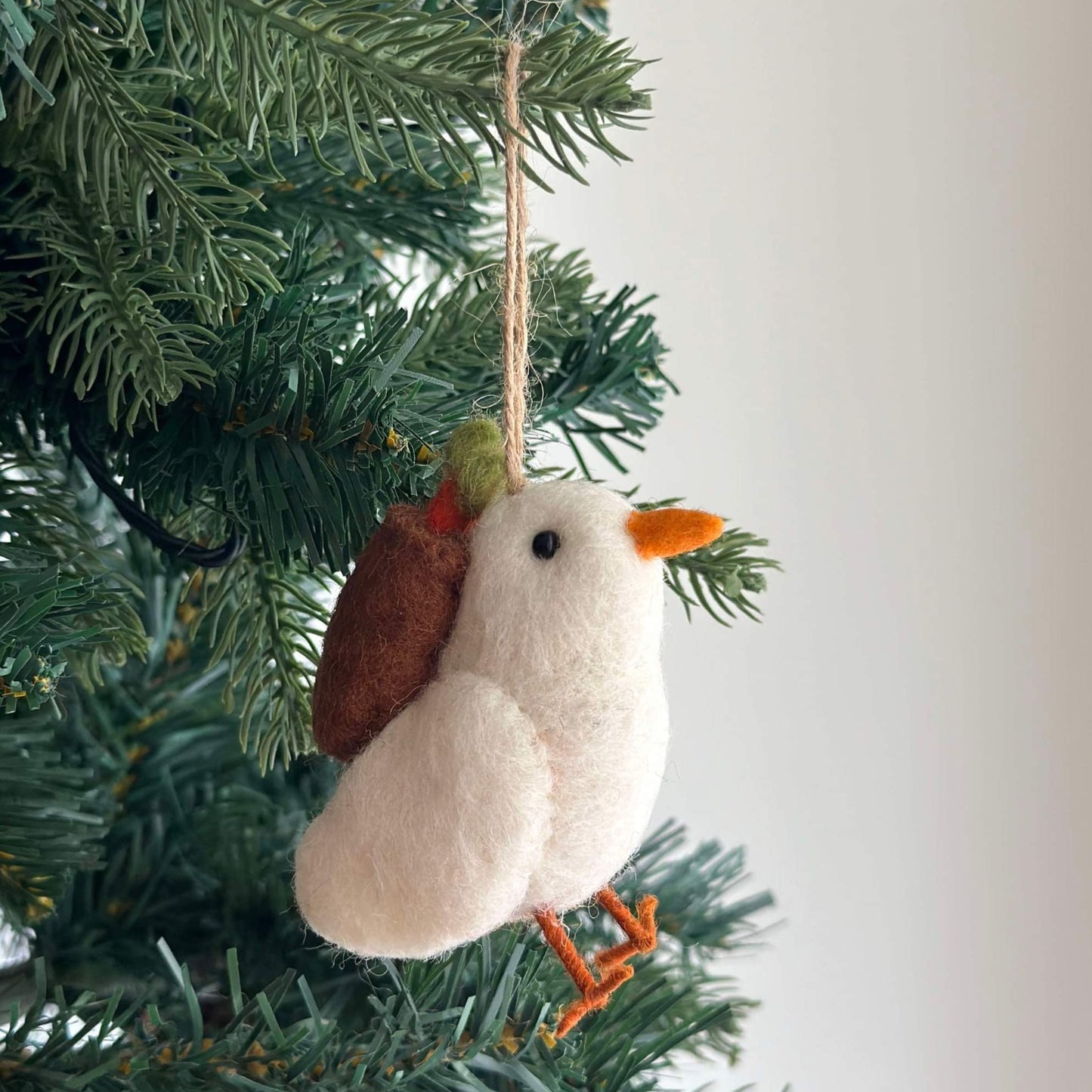 Felt Bird with Carrot Ornament