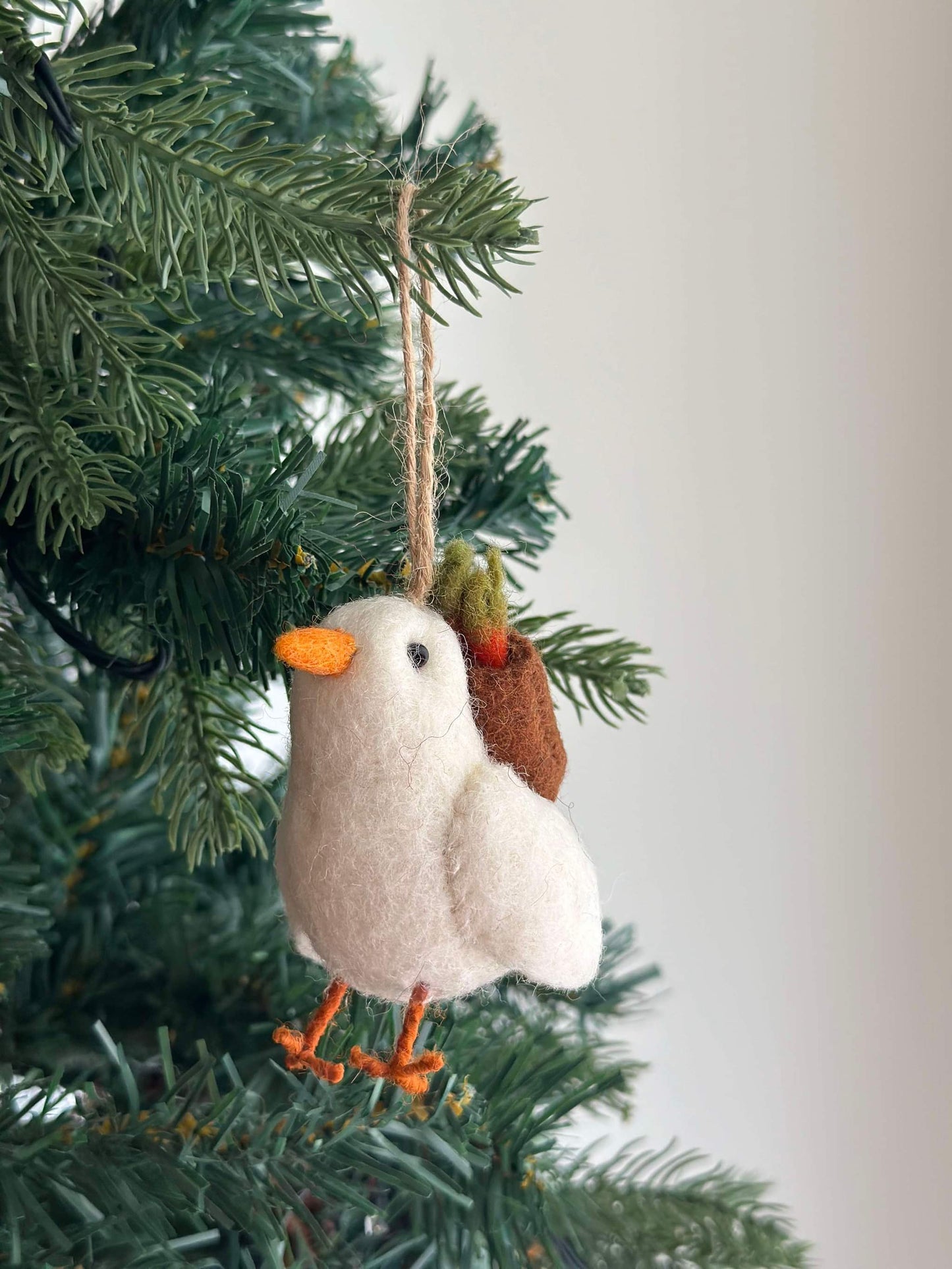 Felt Bird with Carrot Ornament