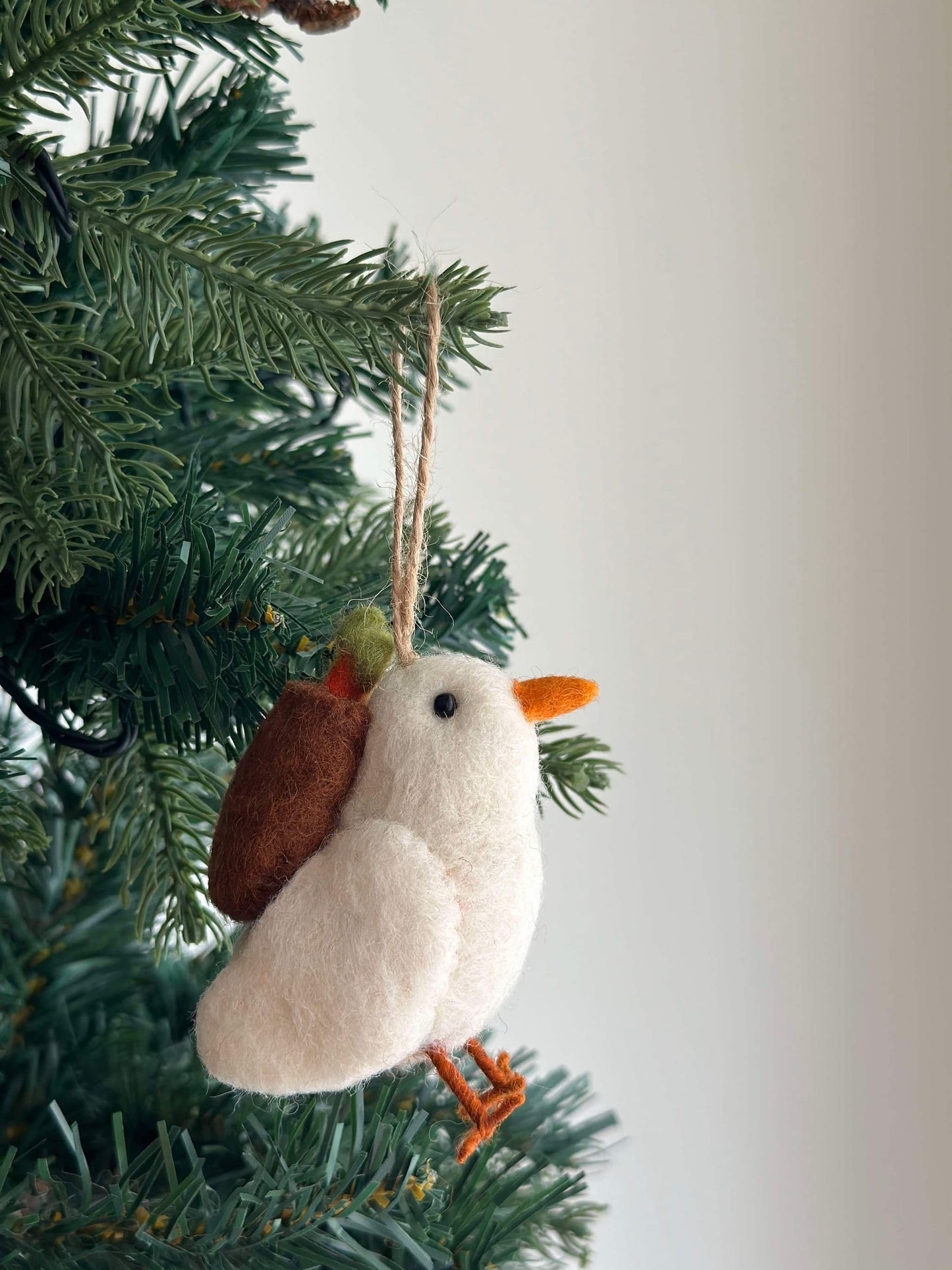 Felt Bird with Carrot Ornament