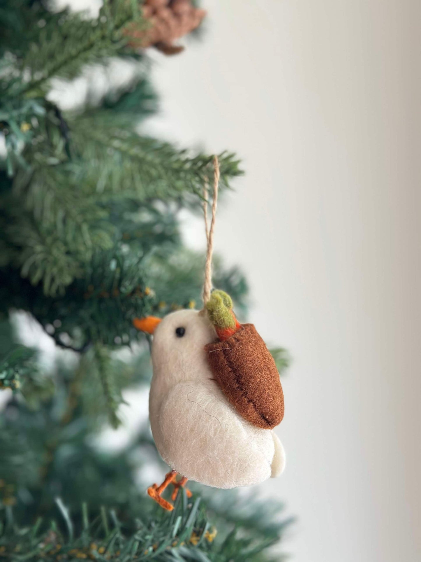 Felt Bird with Carrot Ornament