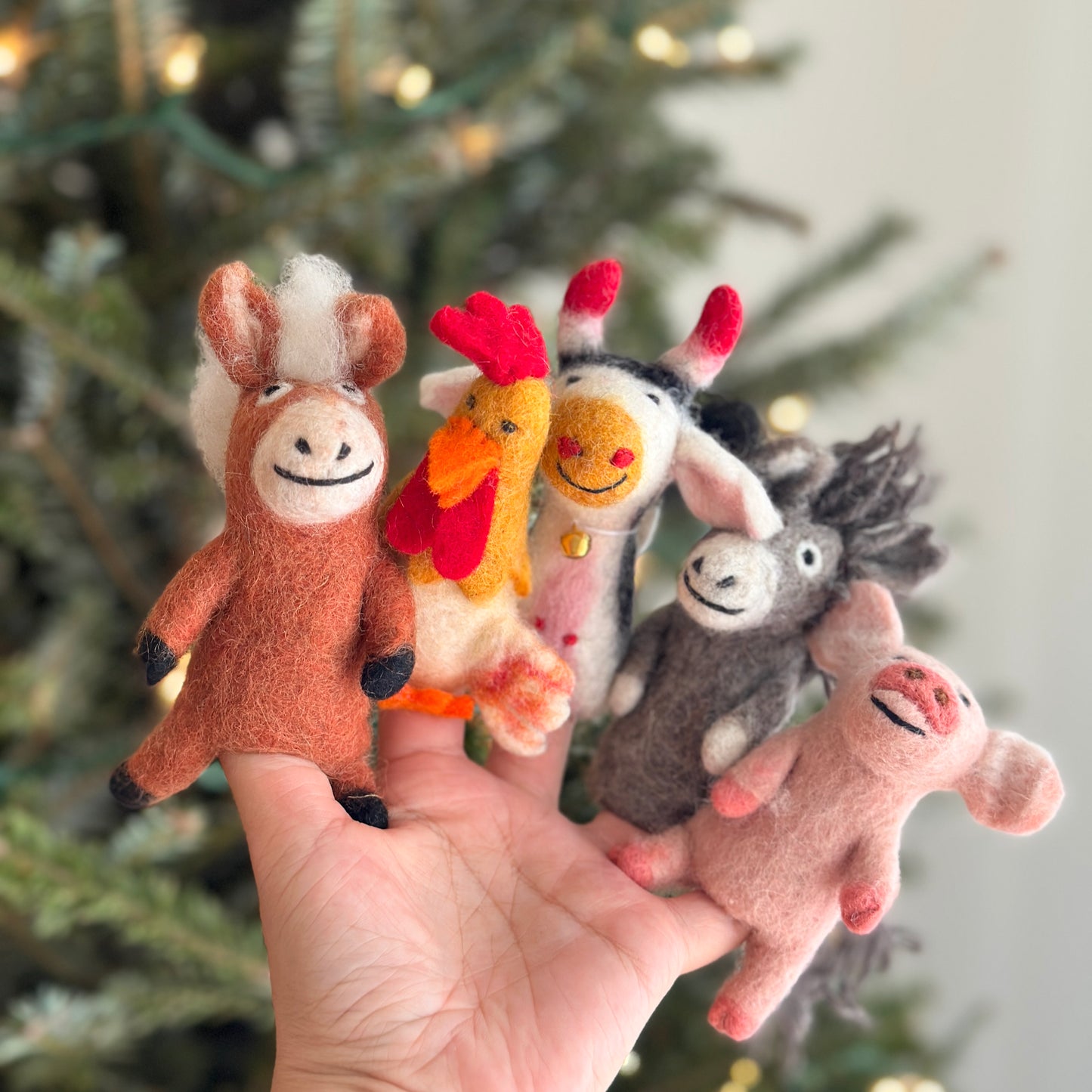 Felt Finger Puppet - Farm Animal Set of 6 Assorted