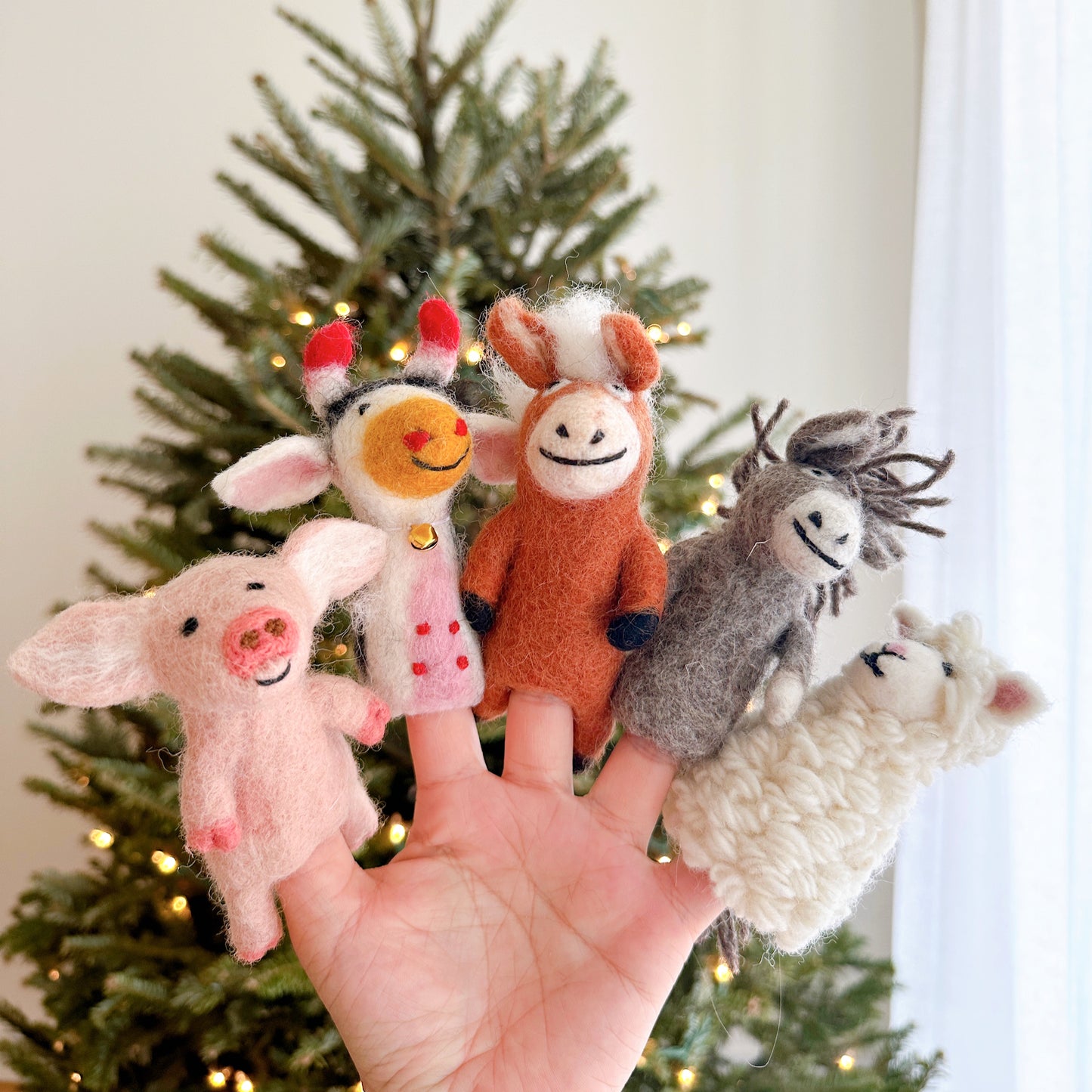 Felt Finger Puppet - Farm Animal Set of 6 Assorted