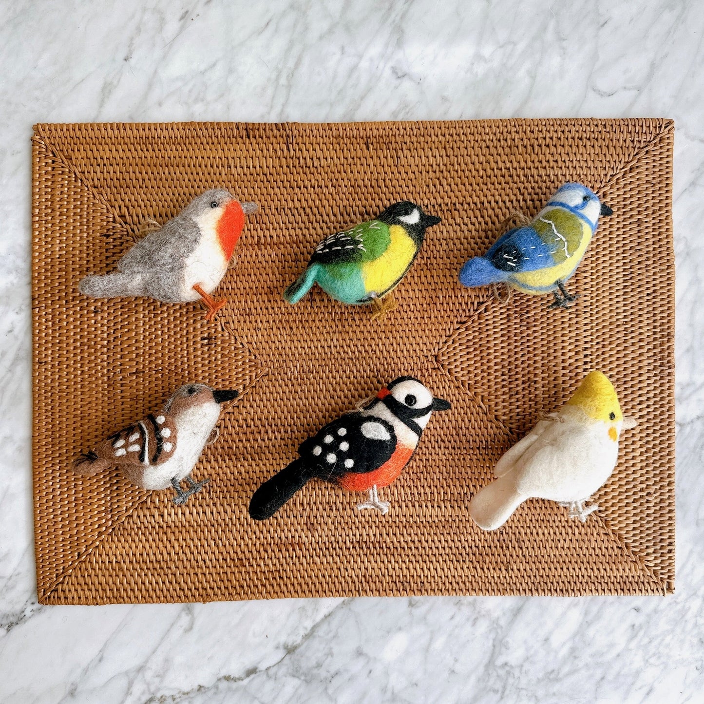Felt Bird Ornaments Set of 6 - A set