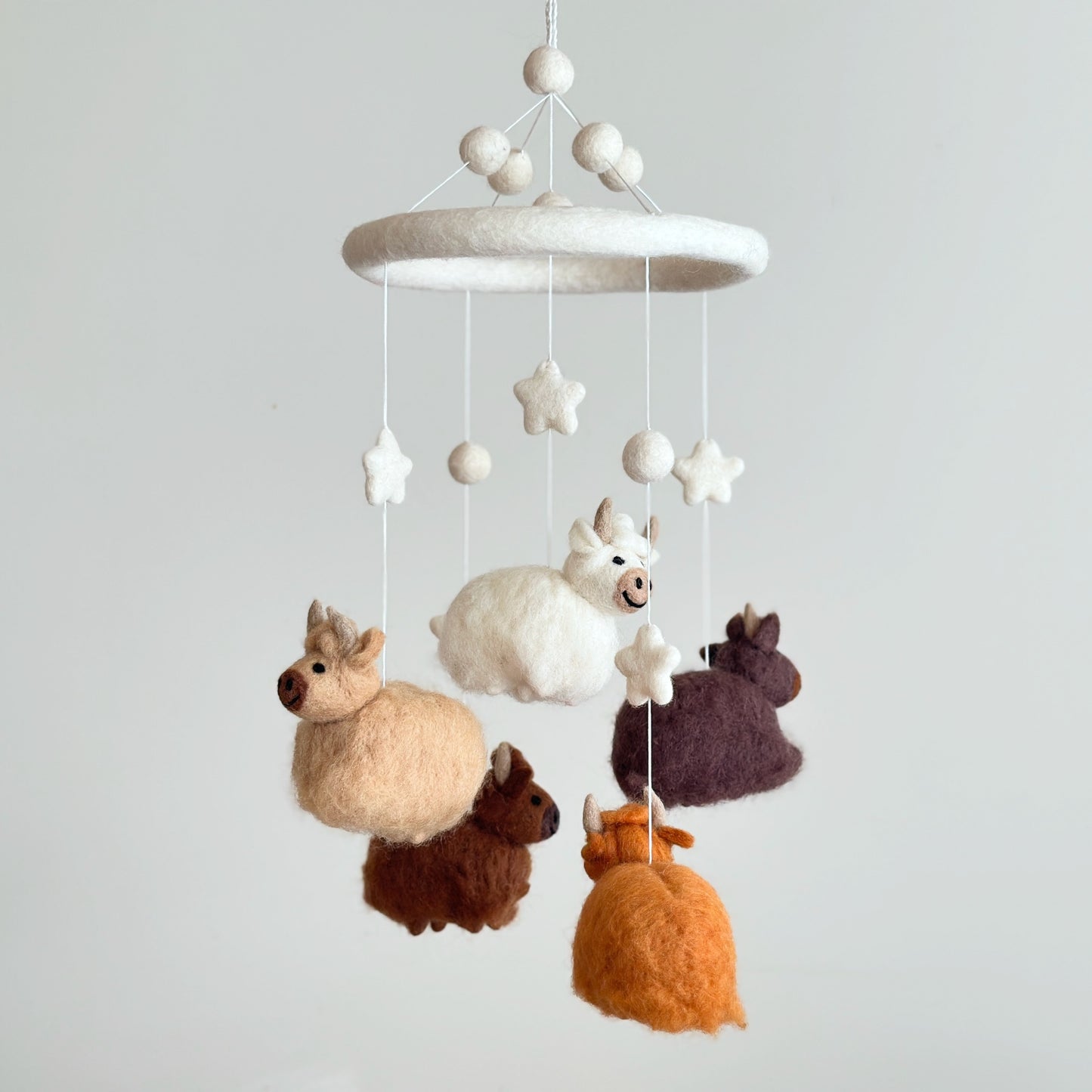 Felt Baby Mobile - Highland Cow (Felt Frame)
