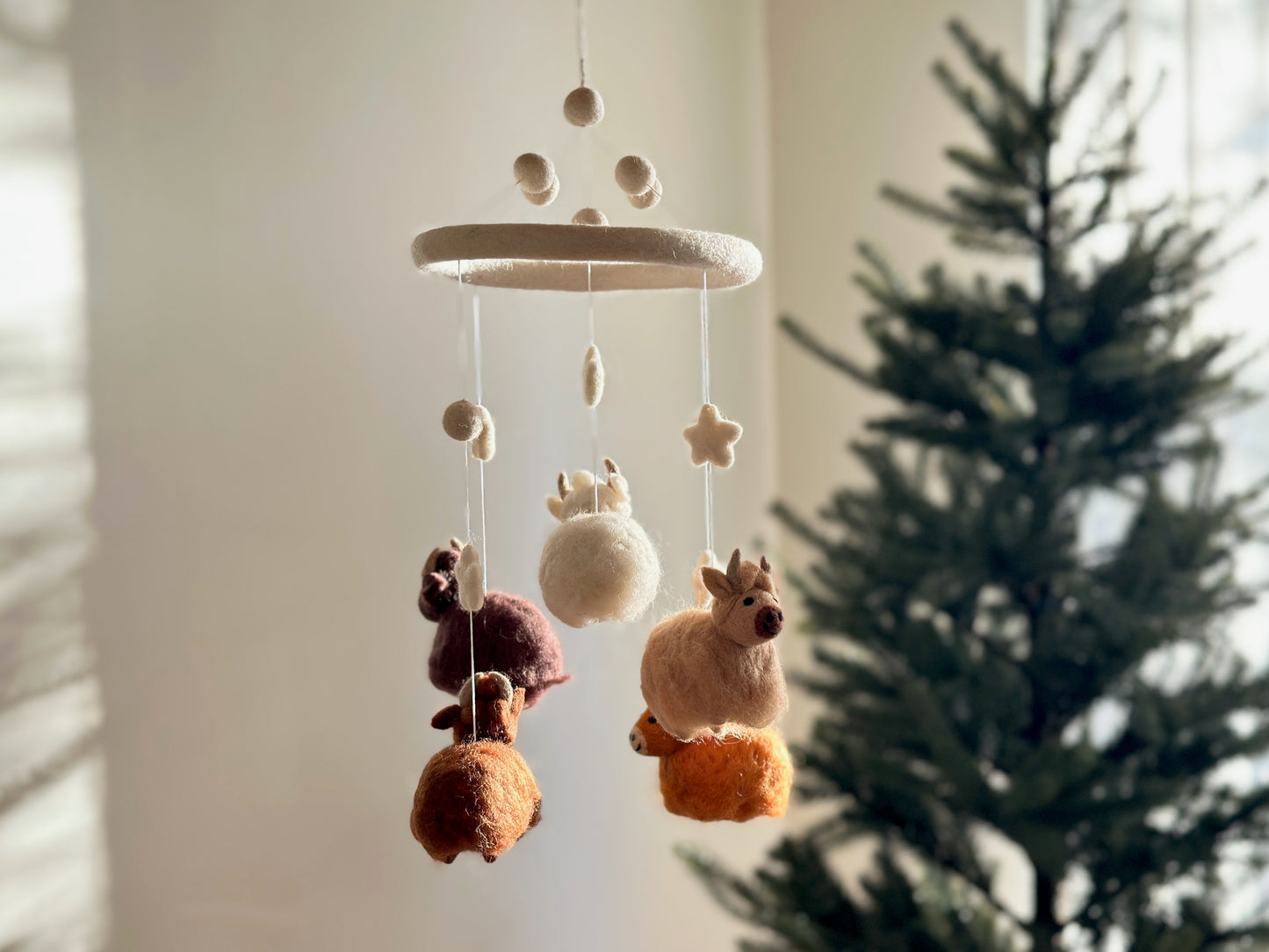 Felt Baby Mobile - Highland Cow (Felt Frame)