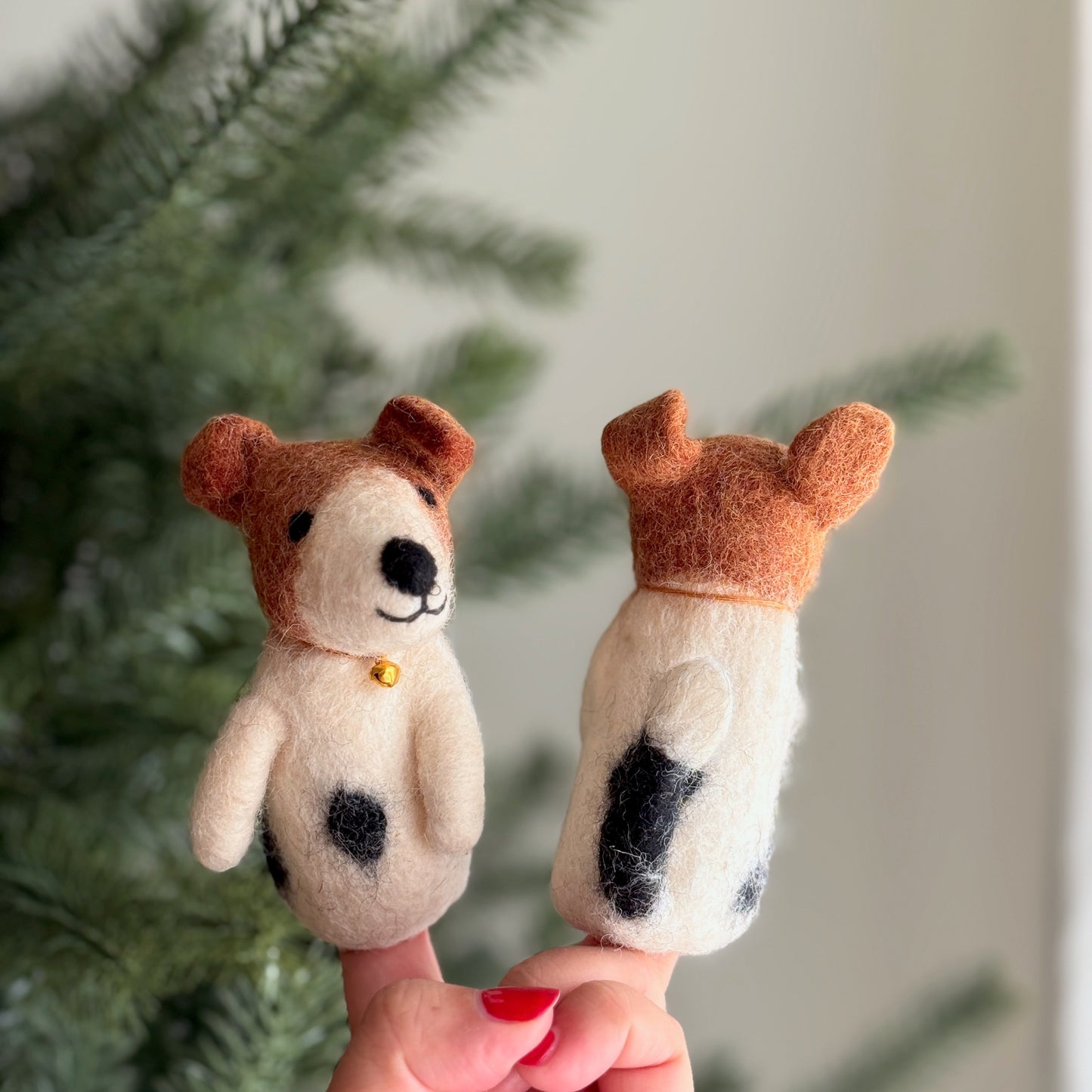 Felt Finger Puppet - Jack Russell Terrier Dog 2
