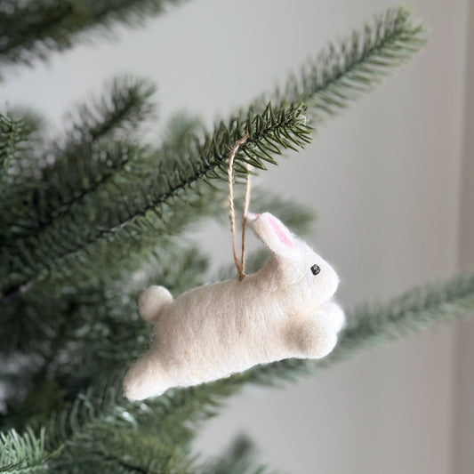 White Bunny Ornament