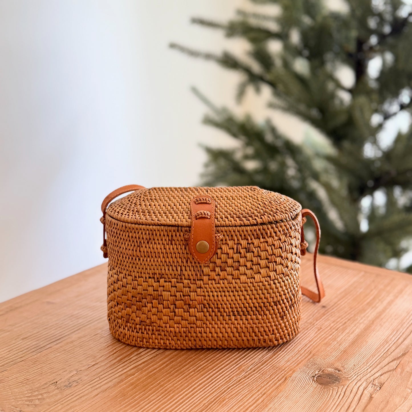 Bali Rattan Crossbody Bag - Athens