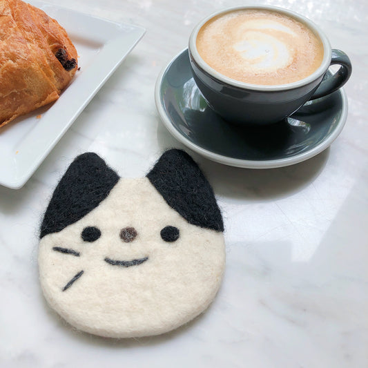 Felt Tuxedo Cat Coasters - Set of 4