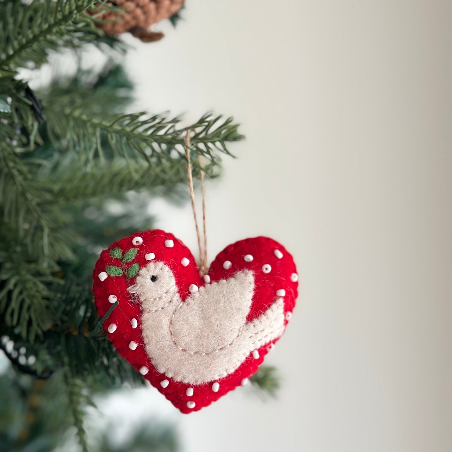 Christmas Heart Ornament Set -11 PCs, Dove, Bear, Koala, Gnome