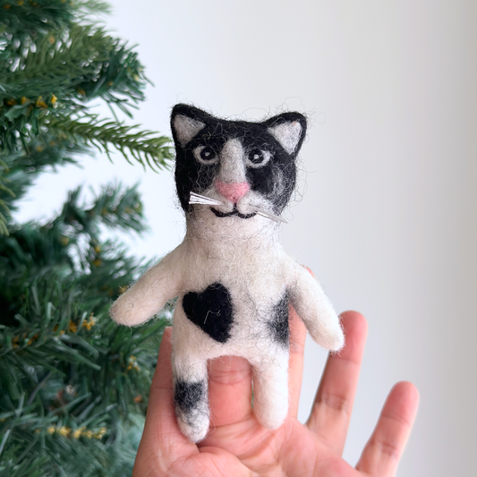 Felt Finger Puppet - "Baby" The Tuxedo Cat 2