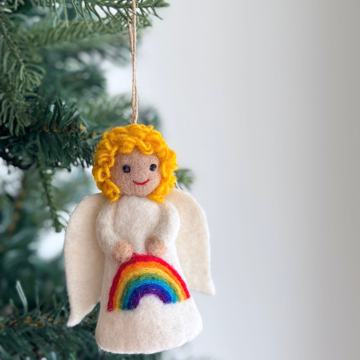 Felt Rainbow Angel Christmas Ornament