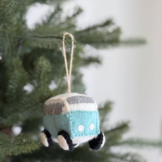 Felt Blue Camper Van Ornament