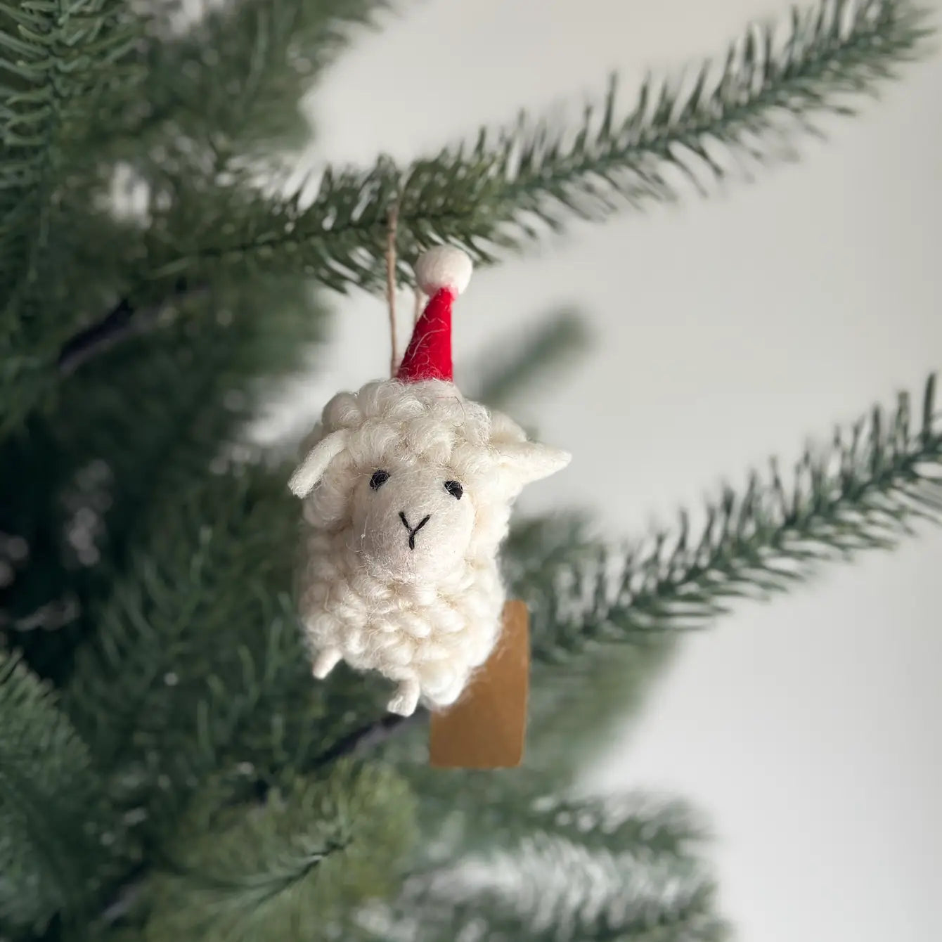 Felt Ornament - Mini Sheep with Christmas Hat