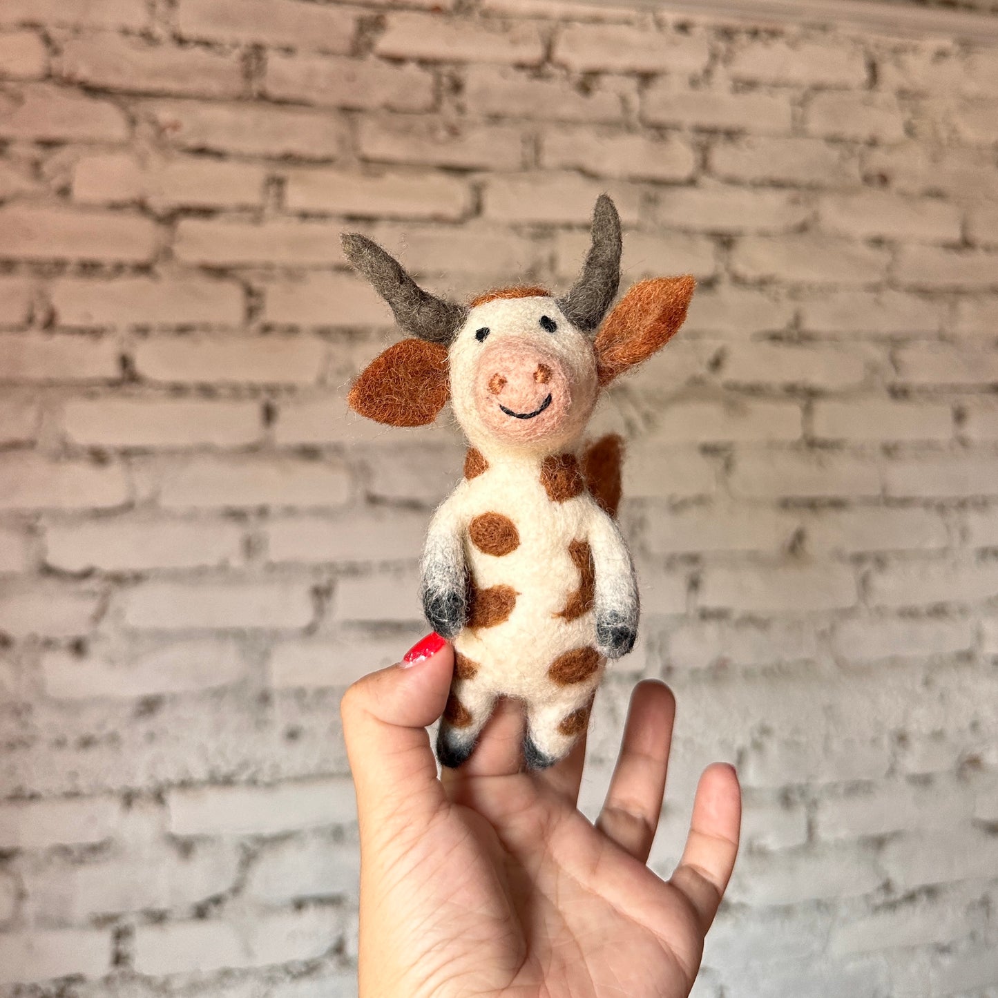 Brown Cow Finger Puppet