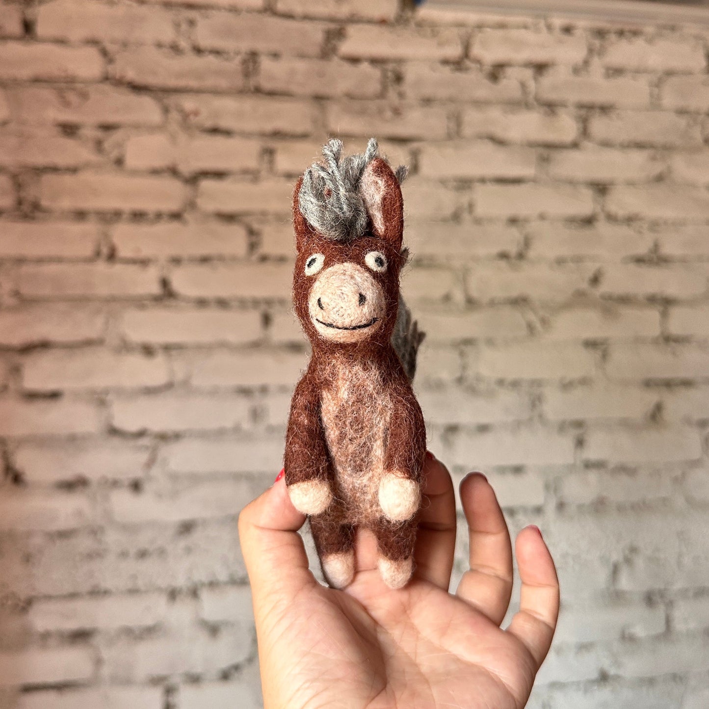 Brown Donkey Finger Puppet