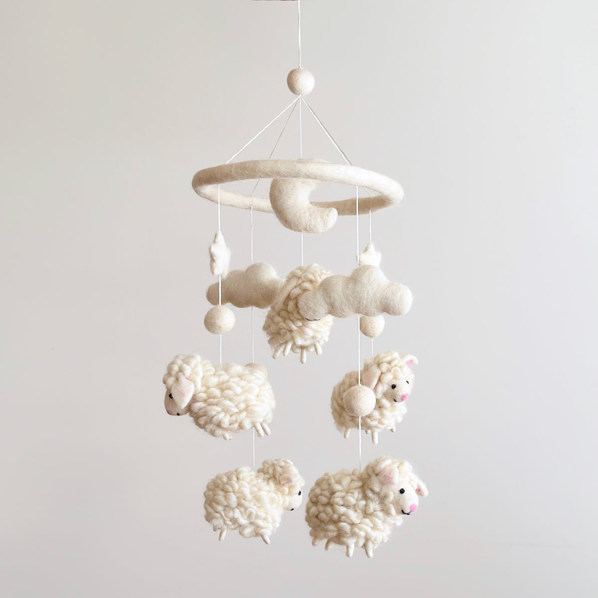 Felt Counting Sheep Baby Mobile