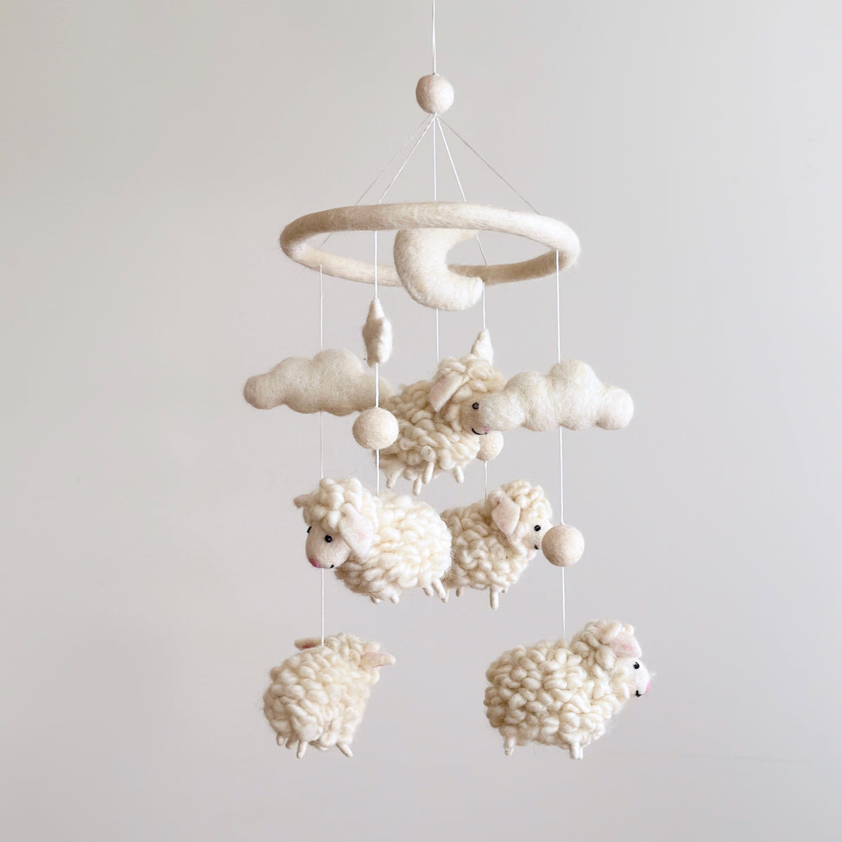 Felt Counting Sheep Baby Mobile