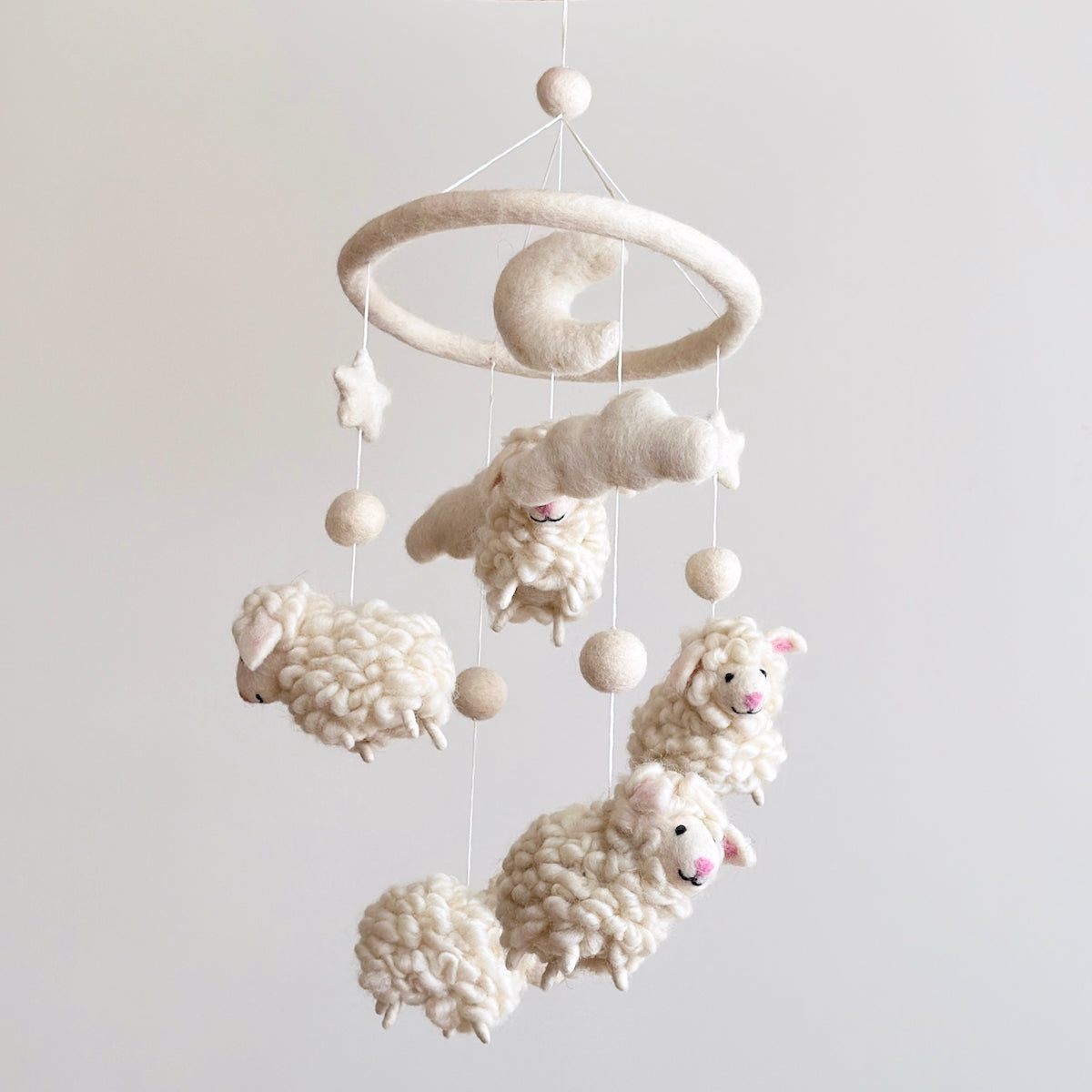 Felt Counting Sheep Baby Mobile