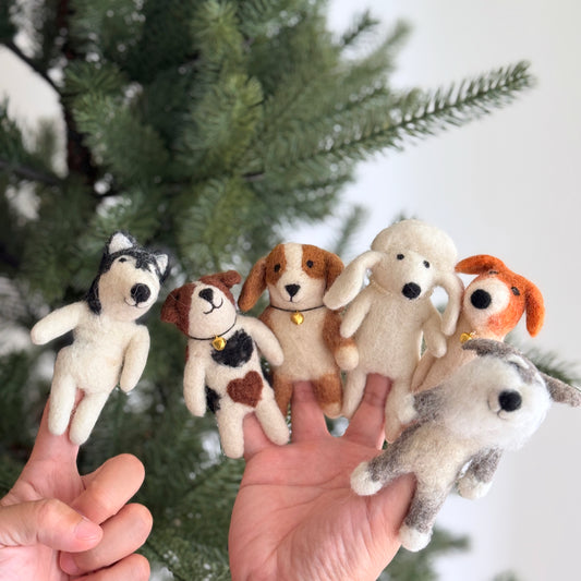 Assorted Dog Finger Puppet - Set of 6