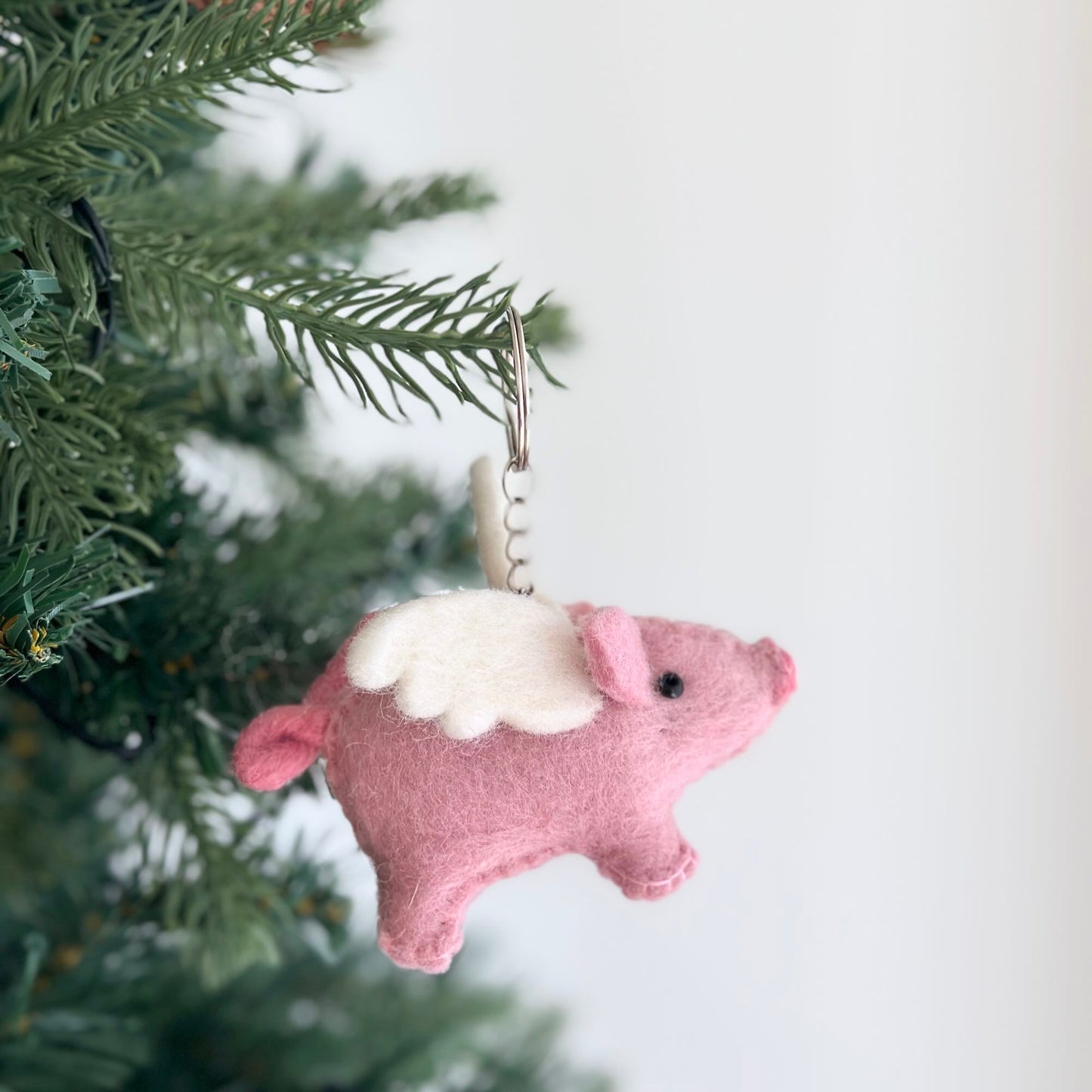 Felt Flying Pig Keychain
