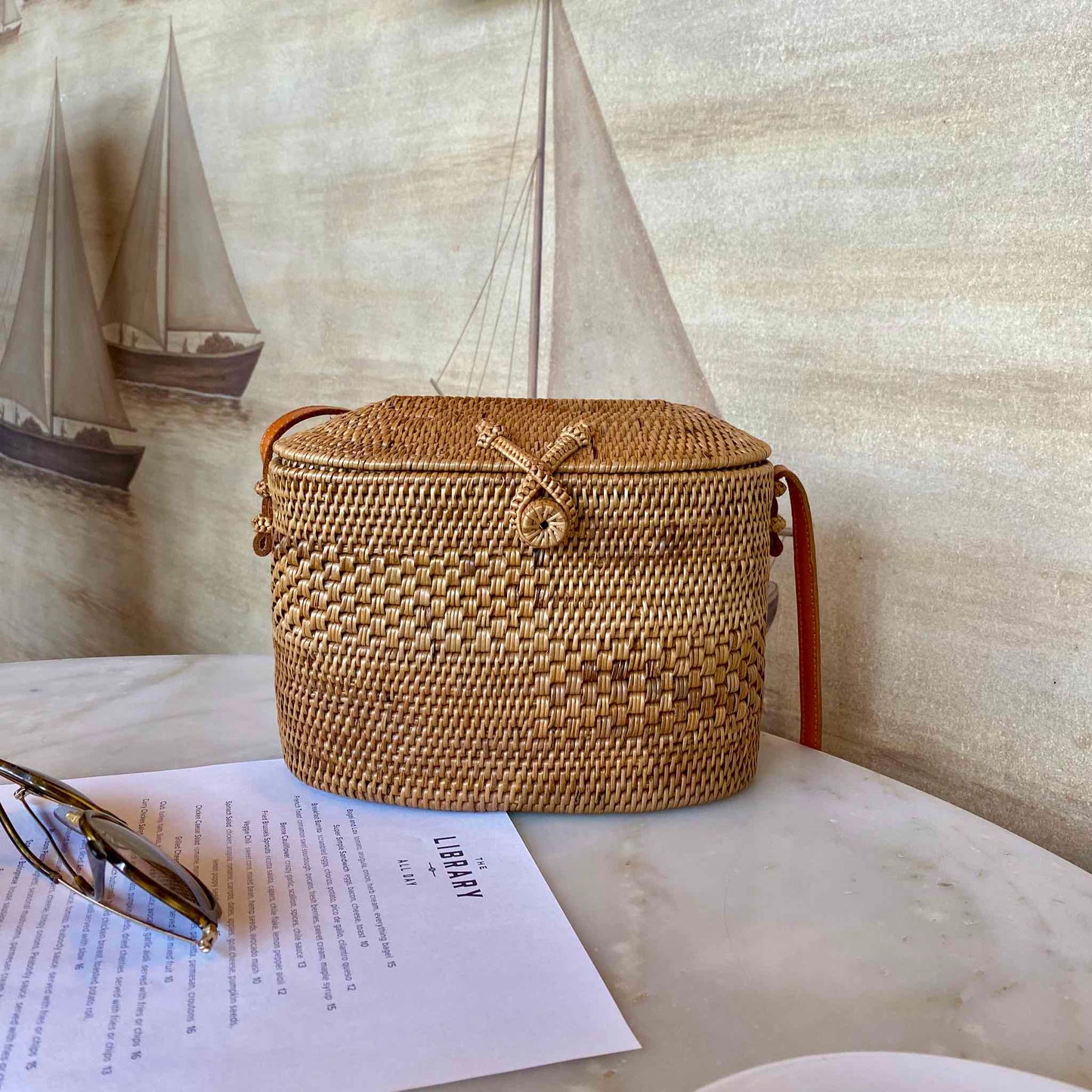 Bali Rattan Crossbody Bag - Athens