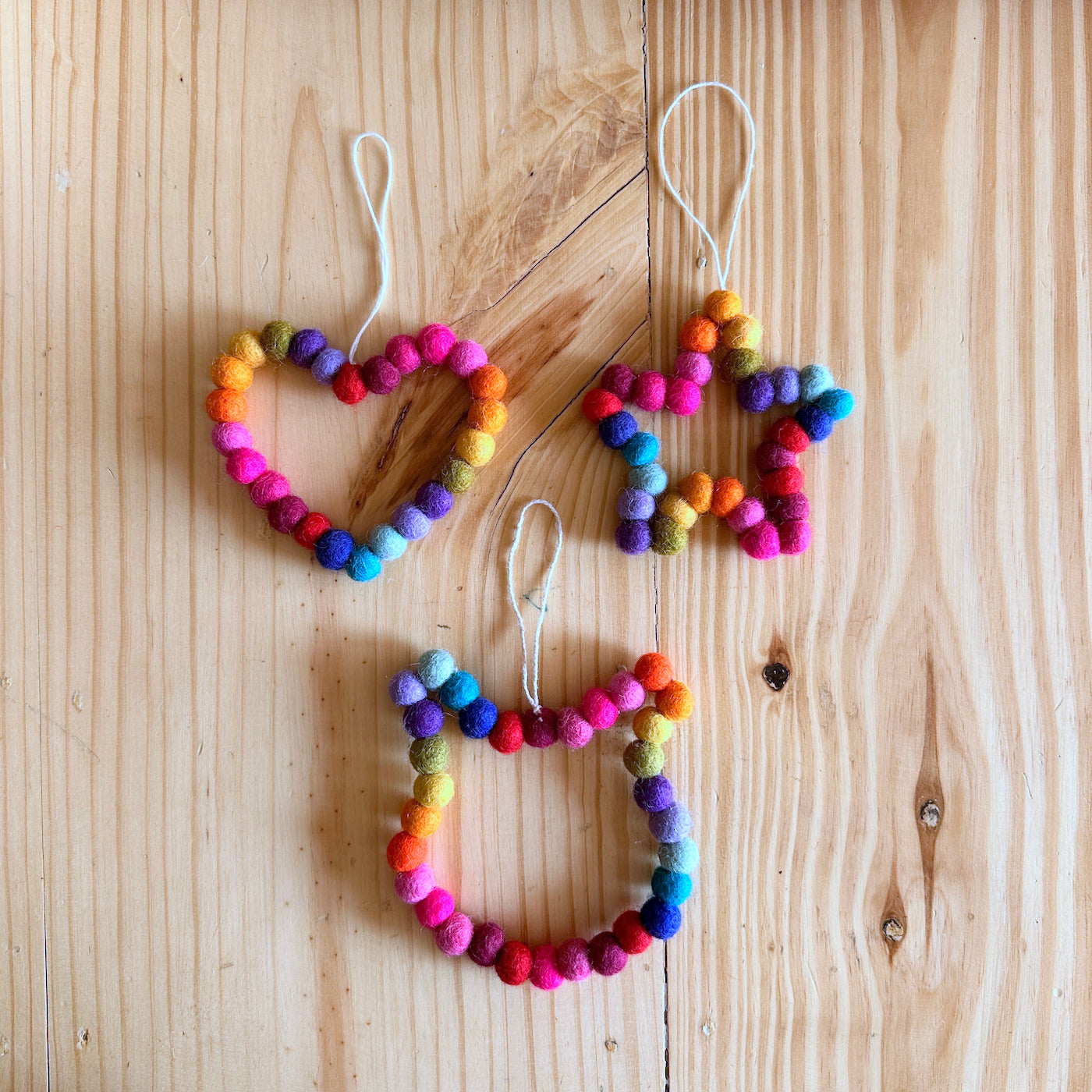 Pompom Rainbow Love Ornament