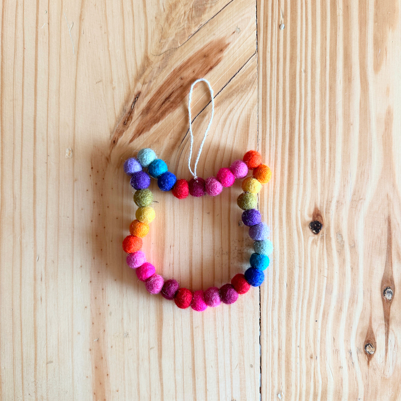 Pompom Rainbow Love Ornament